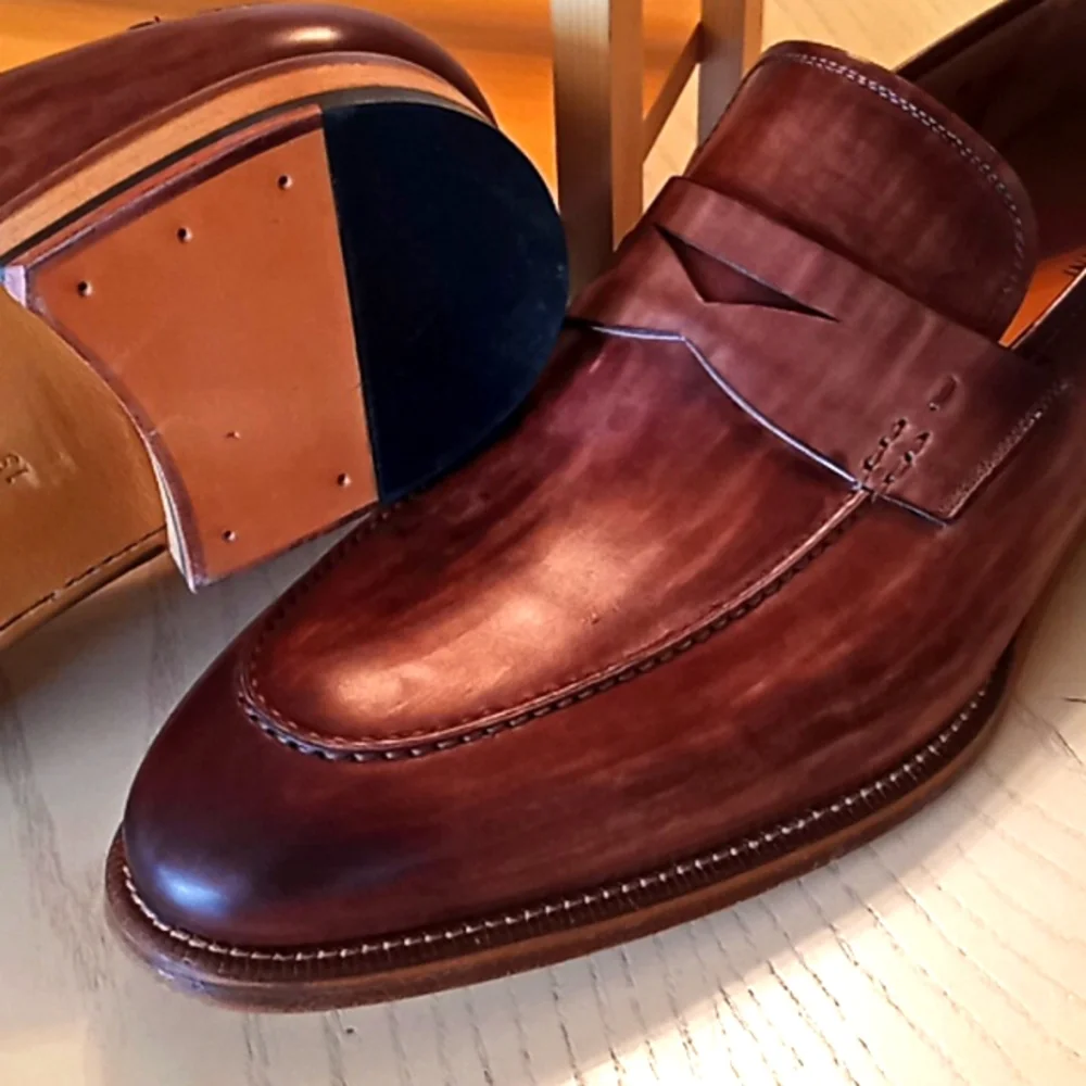 MAGNANNI Penny Loafers. Cognac. Made in Spain. Size 15. Like New Condition. - Picture 14 of 16